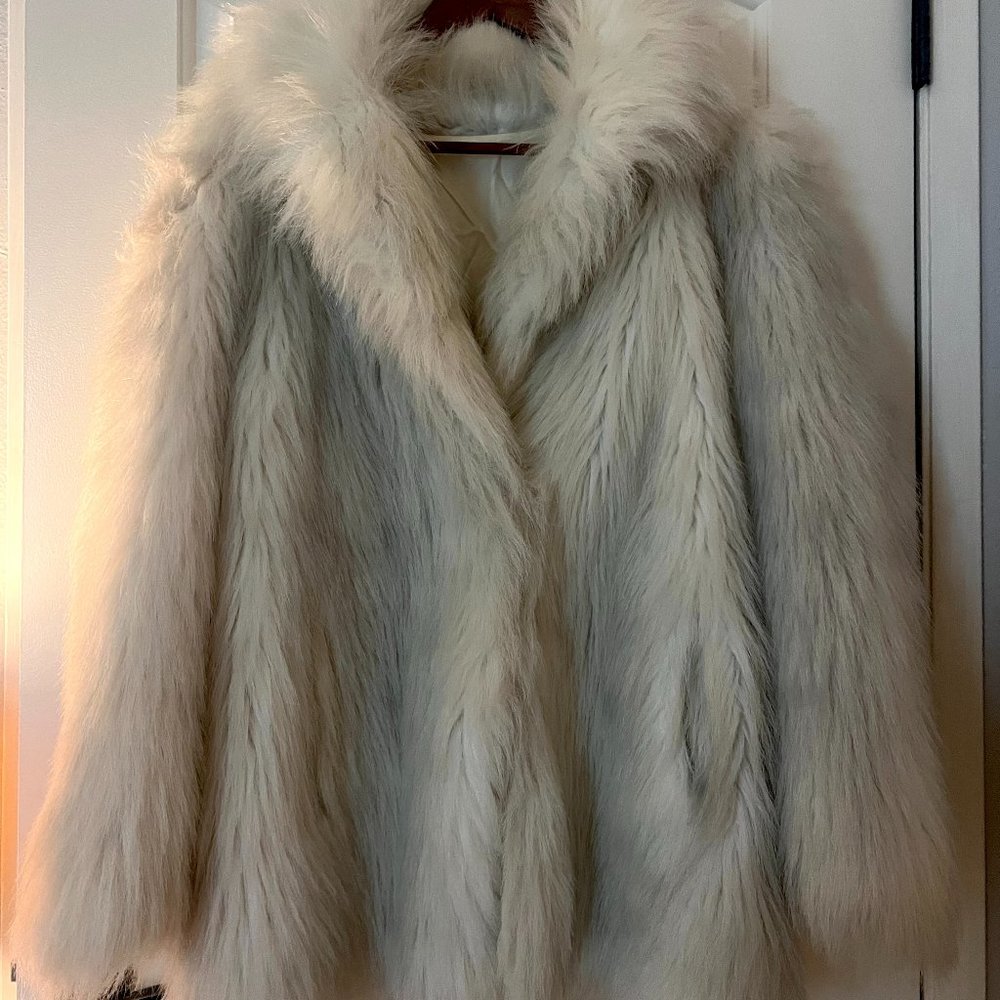 Faux Fur Mob Wife White Coat